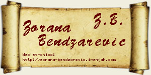 Zorana Bendžarević vizit kartica